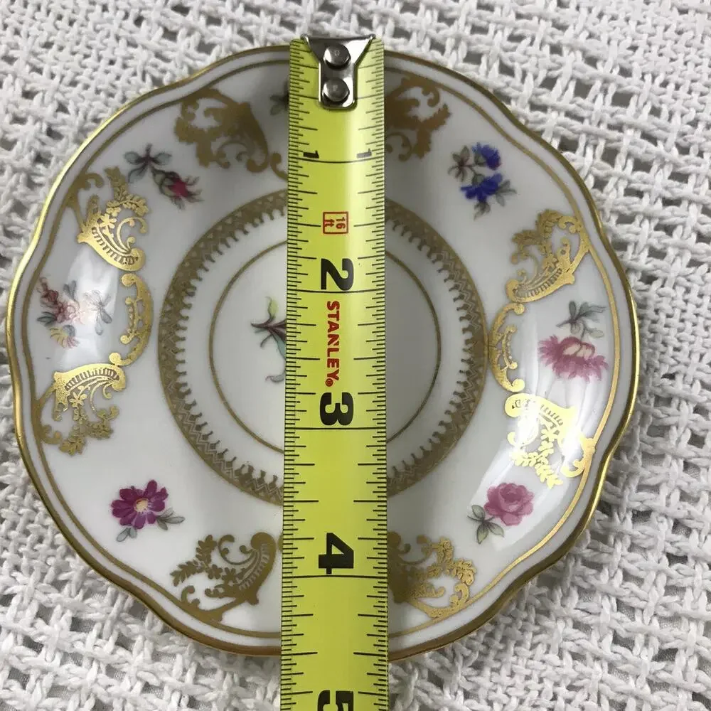 Teacup and Saucer Schwarzenhammer Bavaria Multicolor Floral Gold Details Vintage